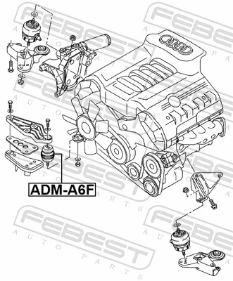 ADMA6F Febest Подушка передньої опори двигуна