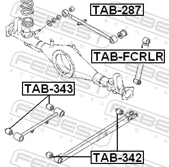 TAB343 Febest Сайлентблок заднього поздовжнього верхнього важеля
