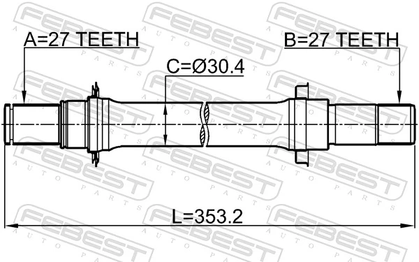 0312HRVMTLH Febest Привід лівий