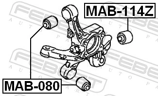 MAB114Z Febest Сайлентблок тяги поперечної, задньої підвіски