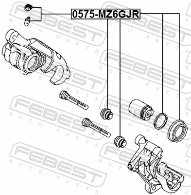 0575MZ6GJR Febest Ремкомплект заднього гальмівного супорта