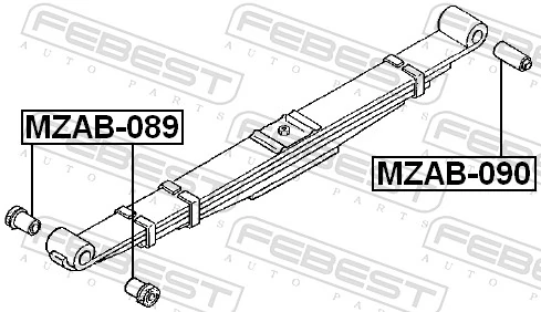 MZAB089 Febest Сайлентблок задньої ресори, передній