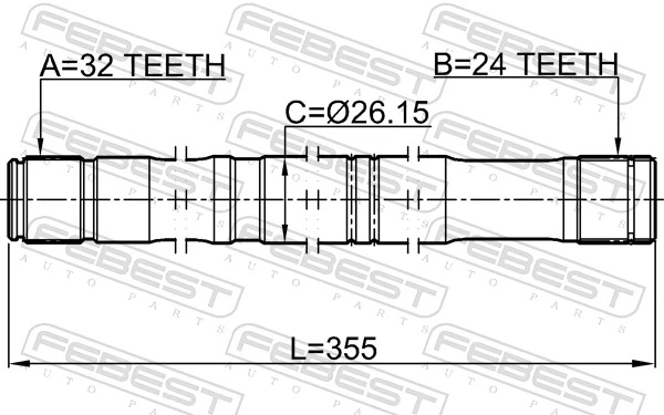 0112CDT220LH Febest Привід лівий