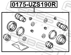 0175UZS190R Febest Ремкомплект заднього гальмівного супорта