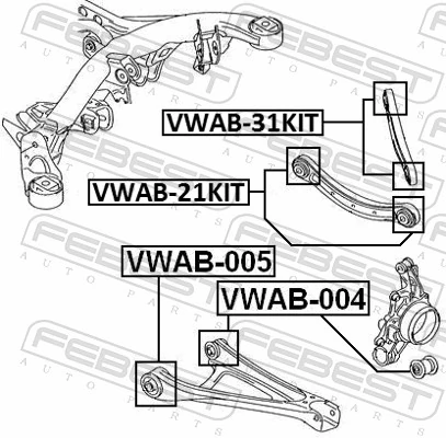VWAB31KIT Febest Сайлентблок заднього поперечного важеля