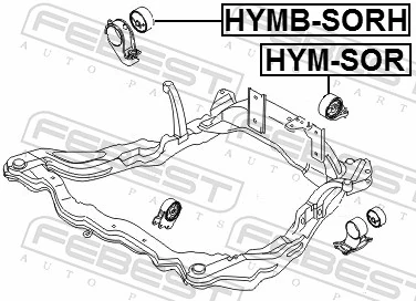 HYMBSORH Febest Подушка (опора) двигуна, права (сайлентблок)