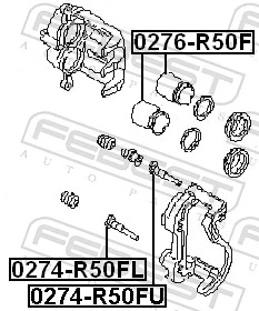 0274R50FL Febest Напрямна супорта переднього, нижня