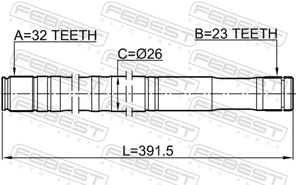 0112CT220RH Febest Привід передній правий