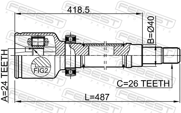 2111TC7RH Febest ШРКШ внутрішній, передній, правий