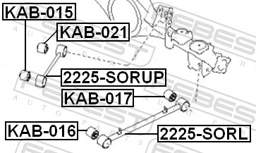 KAB021 Febest Сайлентблок заднього поздовжнього верхнього важеля