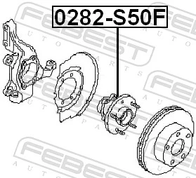 0282S50F Febest Маточина (передня)