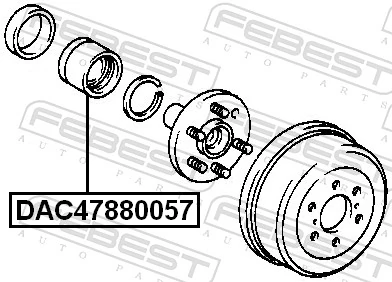 DAC47880057 Febest Підшипник ступиці задньої