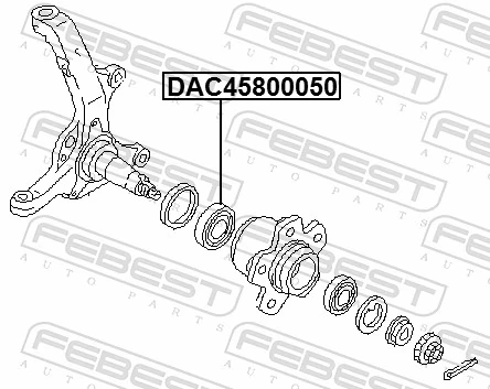 DAC45800050 Febest Підшипник ступиці задньої