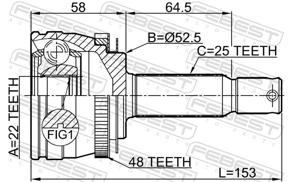 1210MCA48 Febest Граната зовнішня