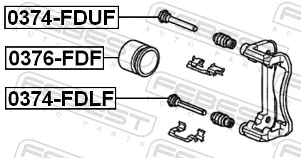 0376FDF Febest Поршень гальмівного супорта переднього