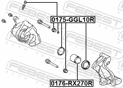 0175GGL10R Febest Ремкомплект заднього гальмівного супорта