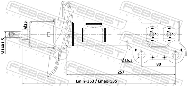 Купити MNDEX54650D4000 Mando Амортизатора передній лівий