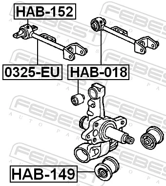 HAB018 Febest Сайлентблок верхнього важеля