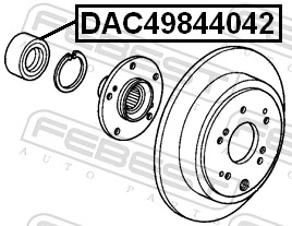 DAC49844042 Febest Підшипник ступиці задньої