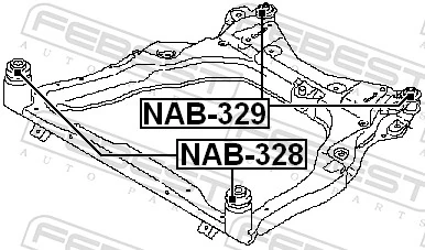 NAB329 Febest Подушка передньої балки