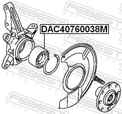 DAC40760038M Febest Підшипник маточини передньої