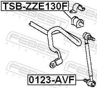TSBZZE130F Febest Втулка стабілізатора переднього