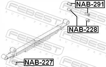 NAB228 Febest Сайлентблок ресори, задній