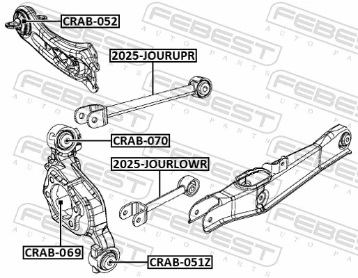 CRAB070 Febest Сайлентблок задньої підвіски