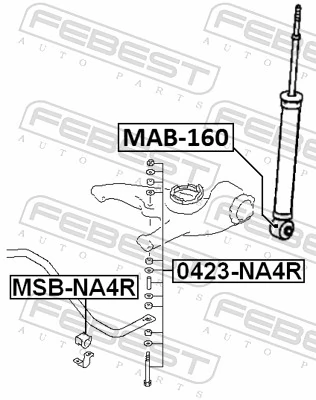 MAB160 Febest Сайлентблок амортизатора заднього