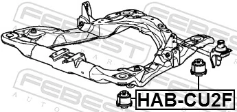 HABCU2F Febest Подушка передньої балки
