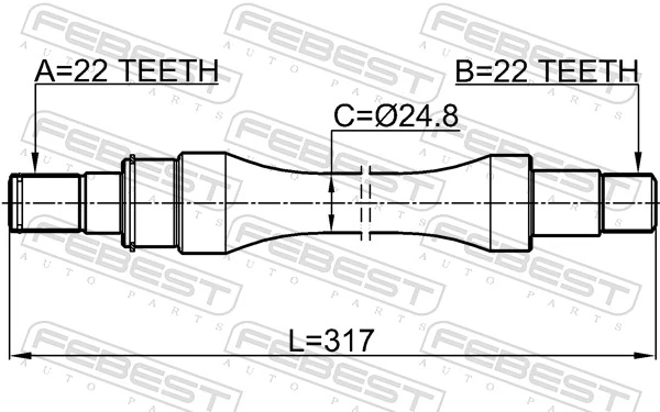 0712RM413RH Febest Привід передній правий