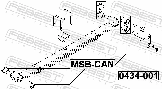 MSBCAN Febest Сайлентблок ресори, задній