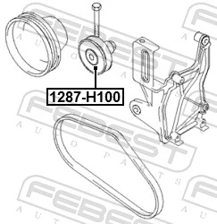 1287H100 Febest Ролик натягувач