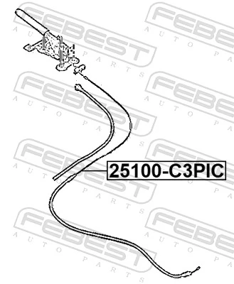 25100C3PIC Febest Трос ручного гальма задній, правий/лівий