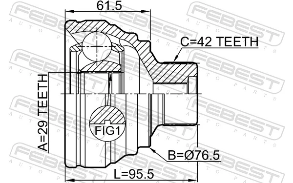 Купити BB2326 Posterparts Шарнір приводу зовнішній