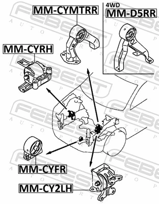 MMCY2LH Febest Ліва опора двигуна
