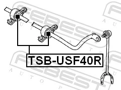 TSBUSF40R Febest Прокладка стабільзатора заднього