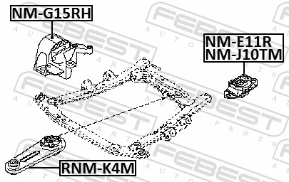 NMG15RH Febest Права подушка мотора