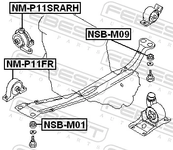 NMP11SRARH Febest Права подушка мотора