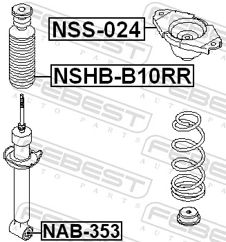 NSS024 Febest Опора амортизатора