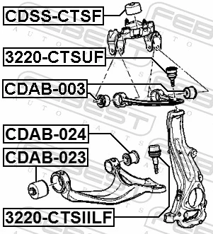 CDAB023 Febest Сайлентблок переднього нижнього важеля
