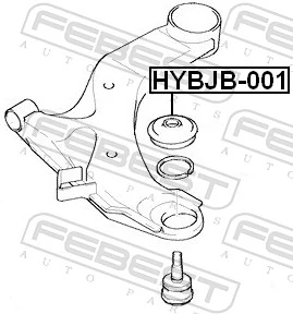 HYBJB001 Febest Пильник опори кульової нижній