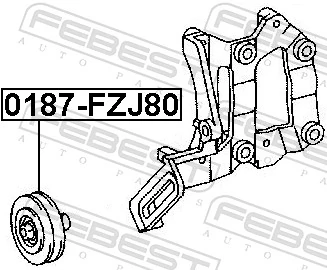 0187FZJ80 Febest Ролик натяжителя ременя агрегатів