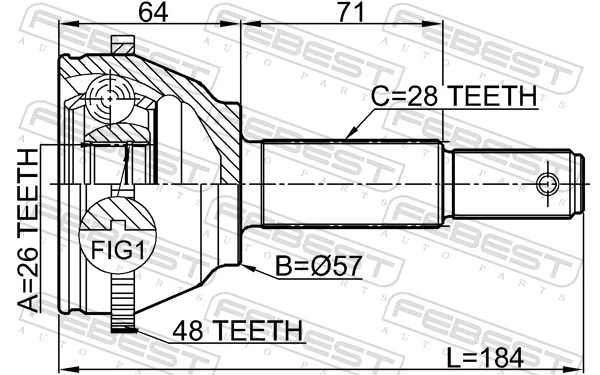 ШРУС зовнішній Driveshaft FD821A