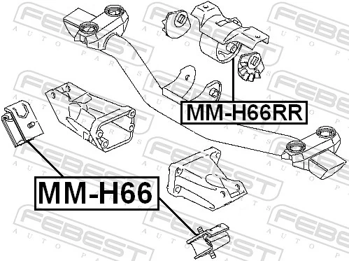 MMH66 Febest Подушка (опора) двигуна, ліва/права