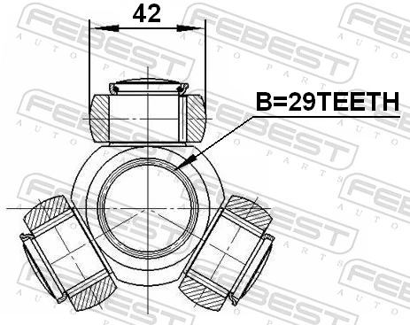 2516BOX3 Febest Трипоїд