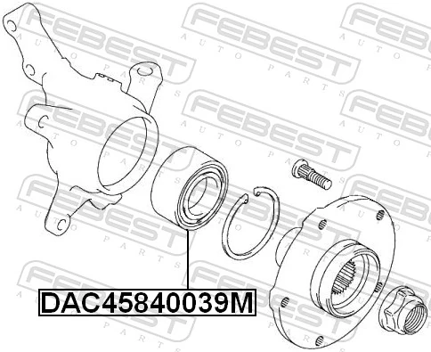 DAC45840039M Febest Підшипник маточини передньої
