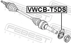 VWCBT5DS Febest Підвісний підшипник передньої піввісі