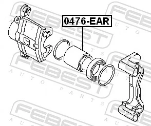 0476EAR Febest Поршень гальмівного супорта заднього