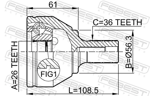 2110CB3 Febest Граната зовнішня